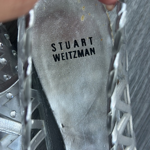 Stuart Weitzman Silver Jelly Ballerina Flats 8 - Picture 2 of 5